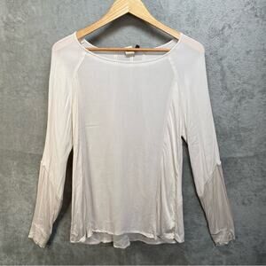 XCVI Top Small Long Sleeve Lightweight Casual Minimalist Comfy Basic Athleisure‎